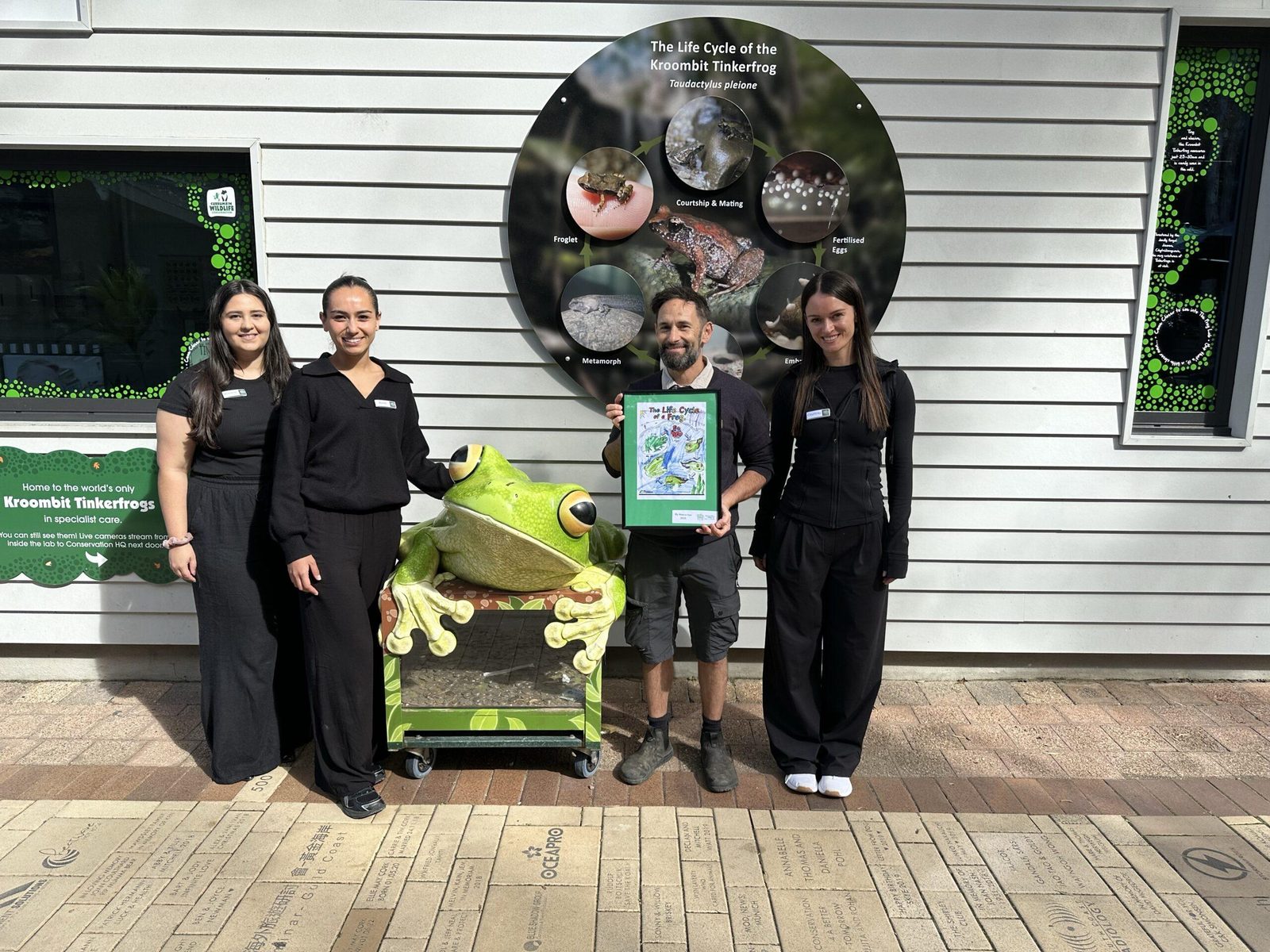 Our team with the Currumbin Wildlife Sanctuary partnership certificate