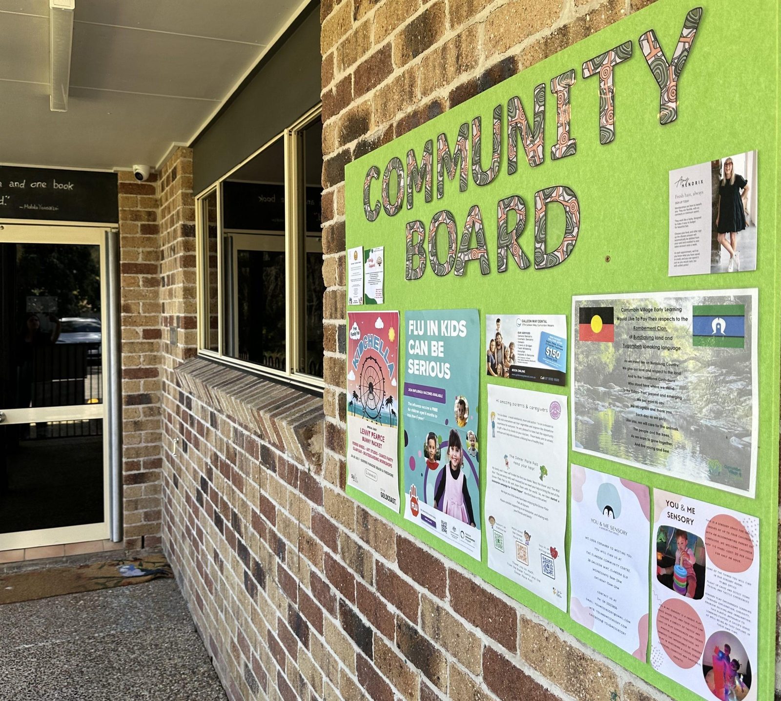 Community noticeboard for village families